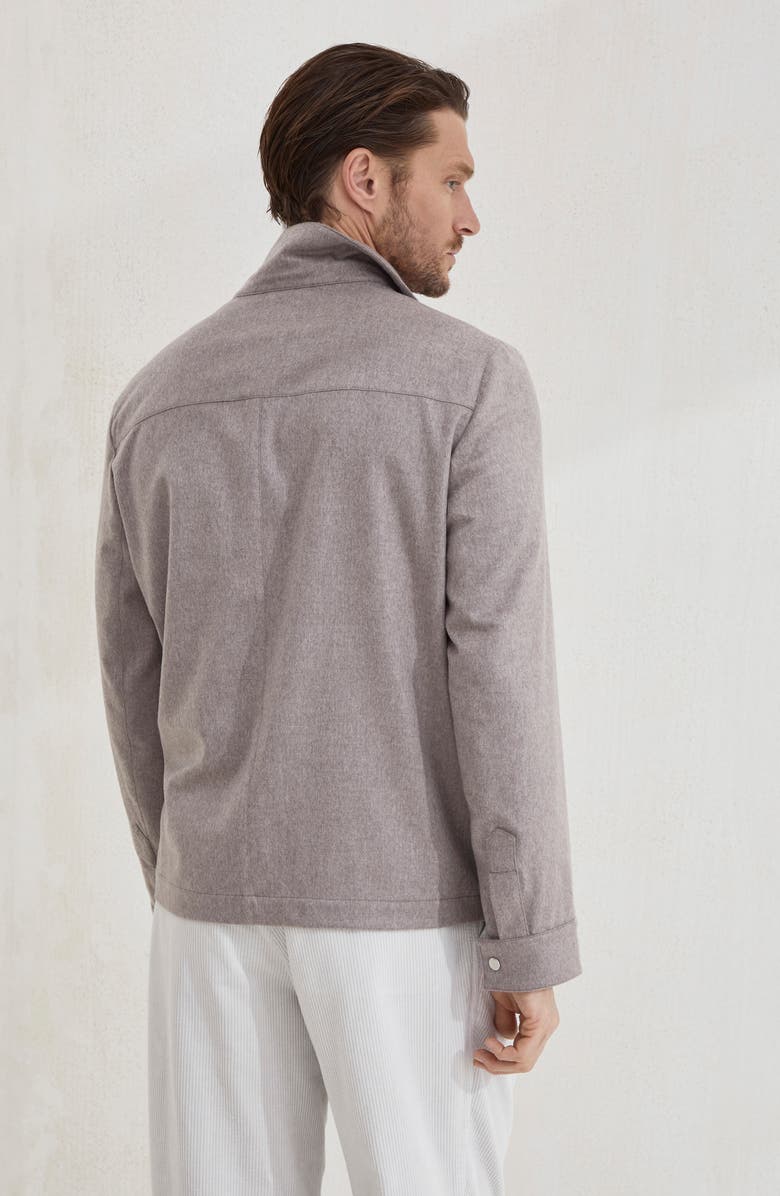 Brunello Cucinelli Shirt-style outerwear jacket, Alternate, color, Bark