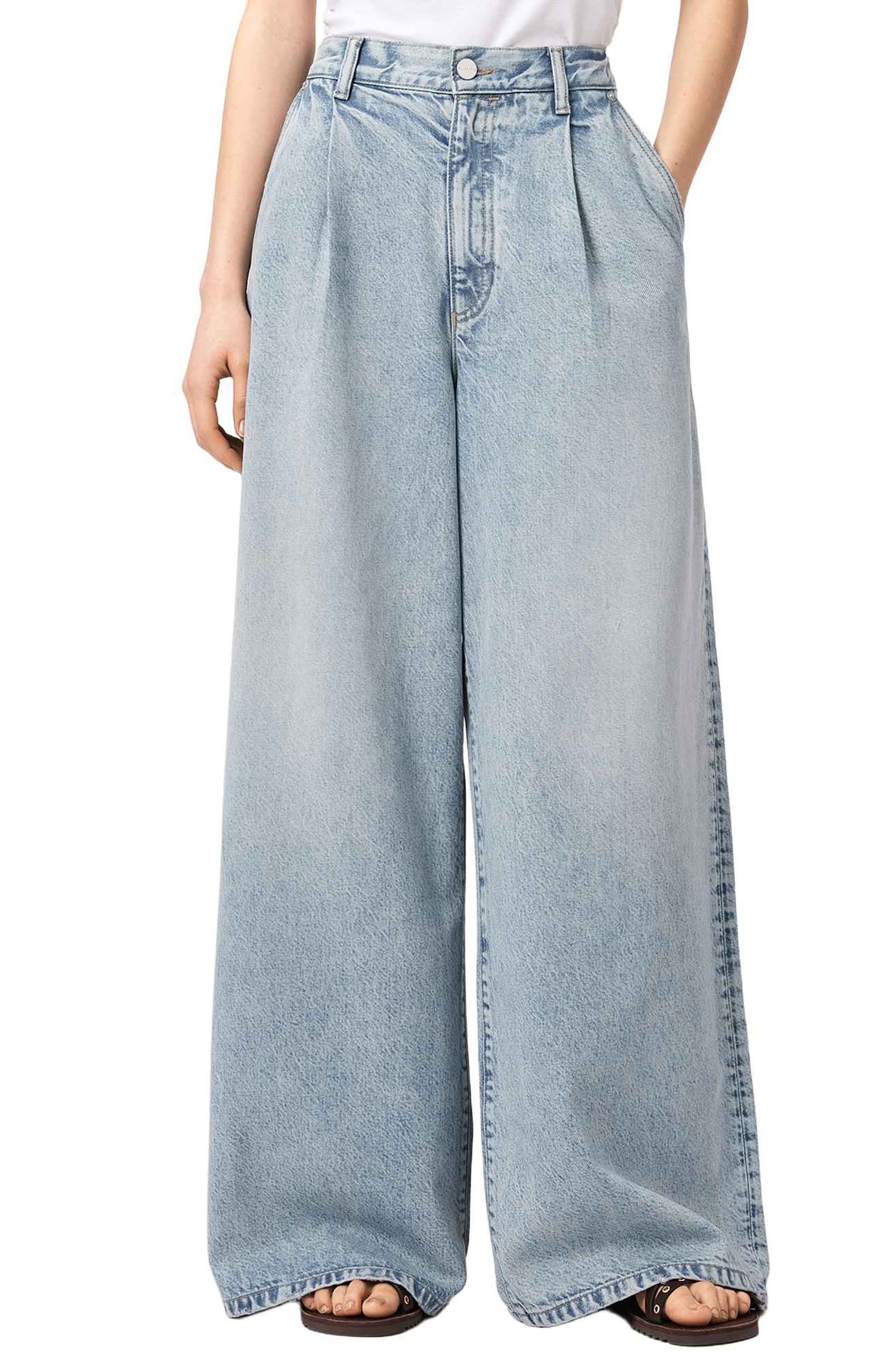 Haze Pleat Wide Leg Jeans