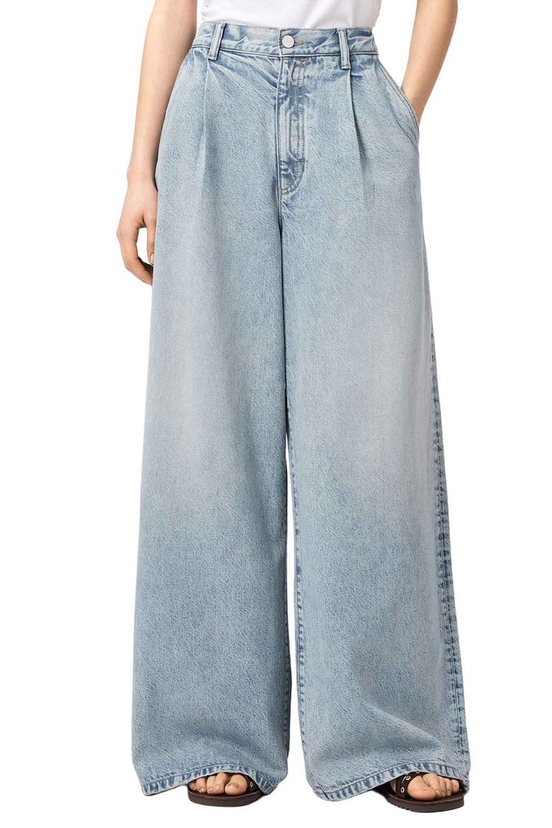 Haze Pleat Wide Leg Jeans, Main, color, LIGHT INDIGO