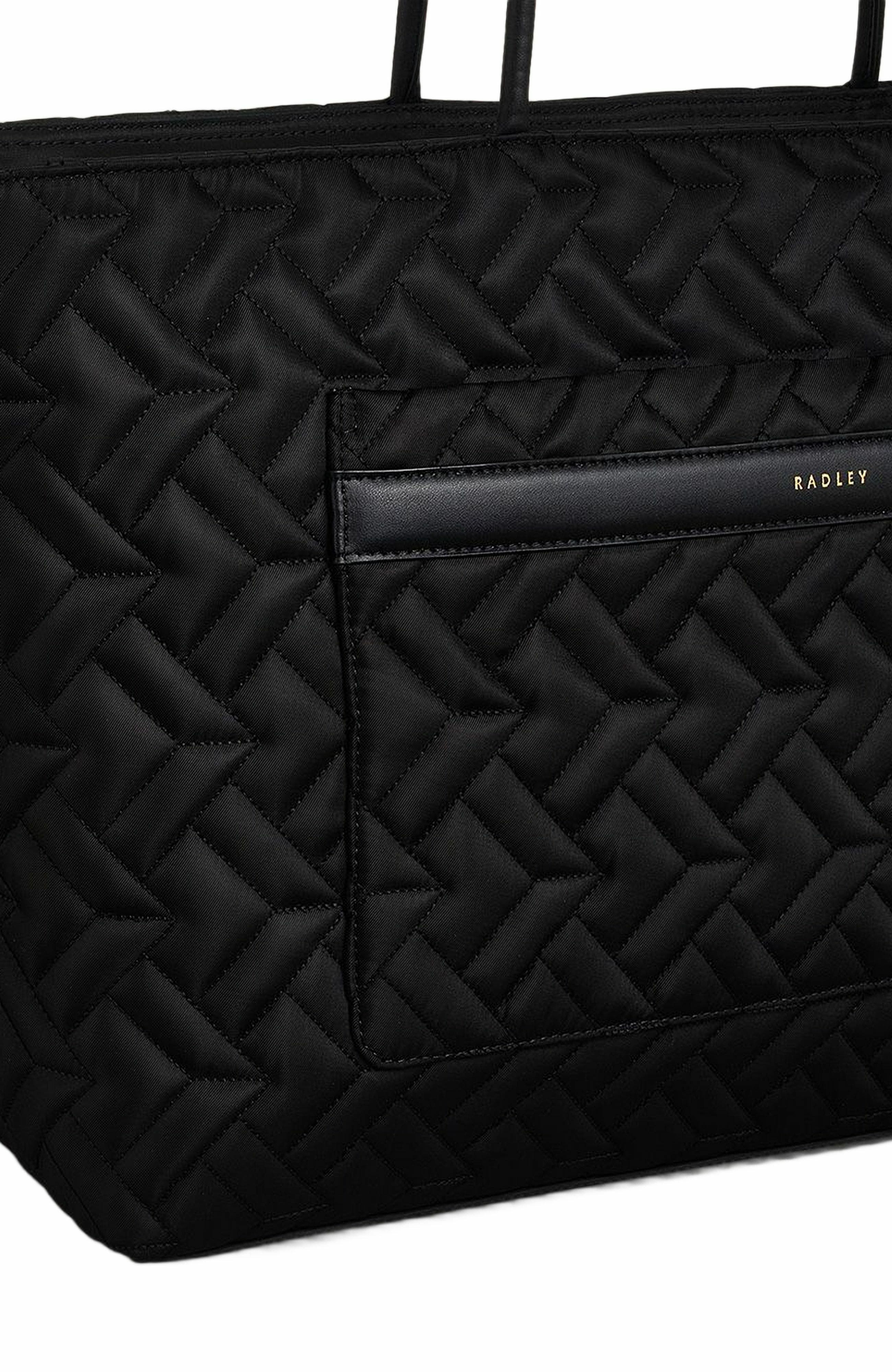 Radley Holland Park - Quilt Large Ziptop Tote Bag, Alternate, color, Black