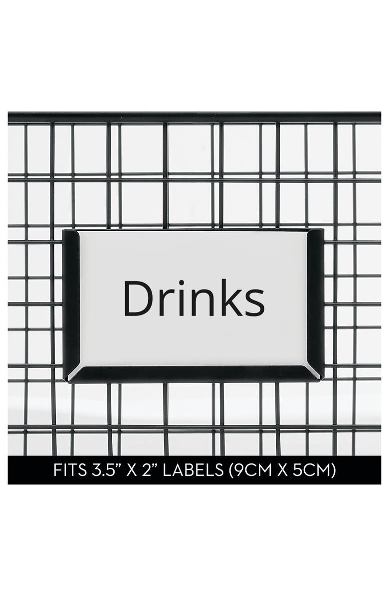 mDesign Metal Pantry Basket with Label Plate for Kitchen Organization - 2-Pack, Alternate, color, Matte Black