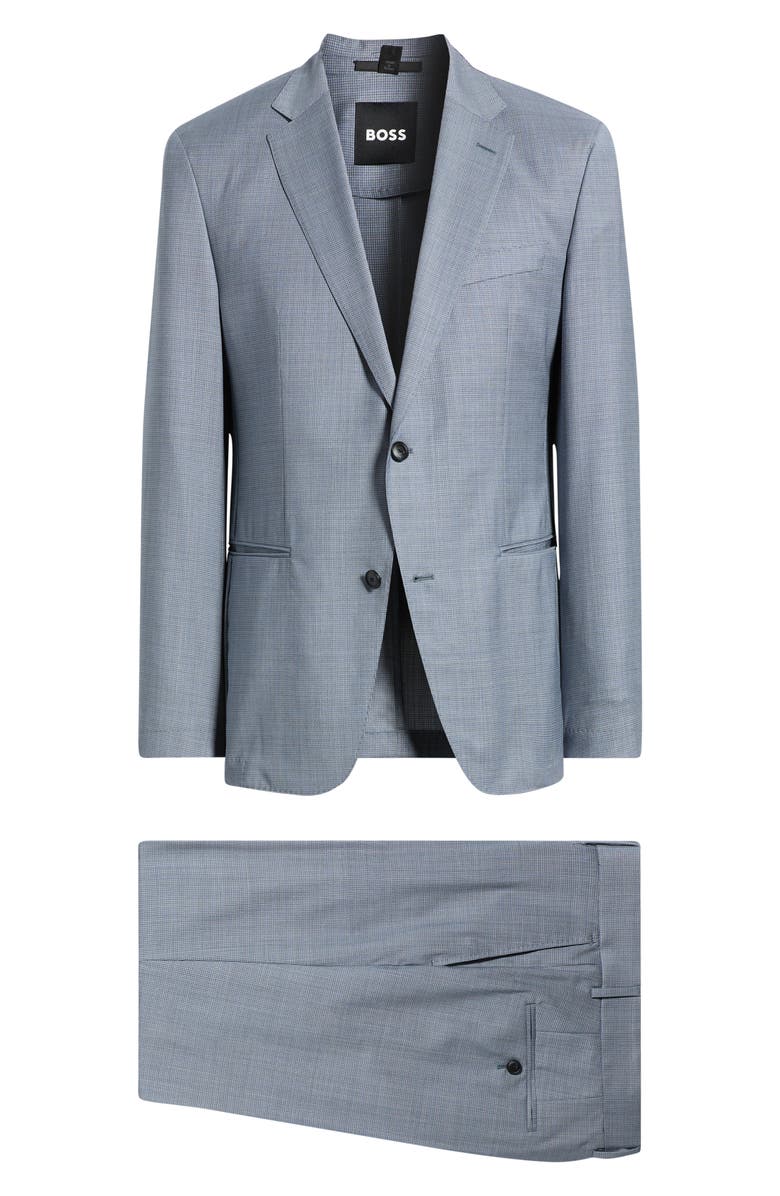 BOSS Huge Two-Piece Virgin Wool Suit, Main, color, Open Blue