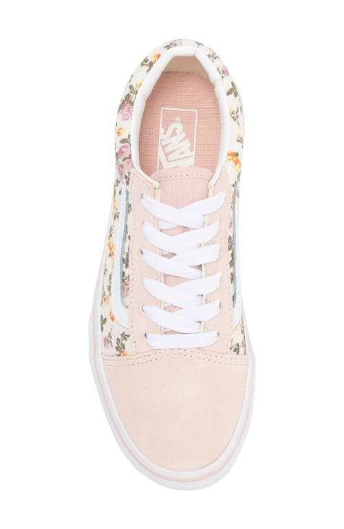 Vans Kids' Old Skool Romantic Floral Low Top Sneaker In Romantic Floral Pink/multi