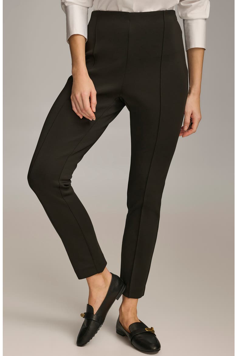 Skinny Pintuck Ankle Pants, Alternate, color, BLACK