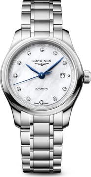 Longines Master Collection Diamond Mother of Pearl Automatic Bracelet Watch, 30mm