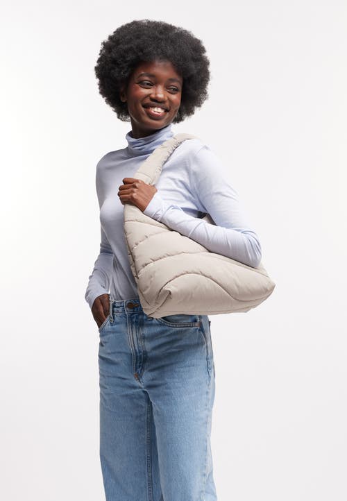 Got Bag Wavy Puffer Recycled Nylon Shoulder Bag In Neutral