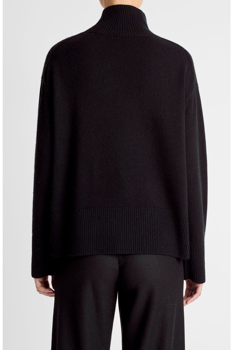 Wool & Cashmere Mock Neck Tunic Sweater, Alternate, color, BLACK