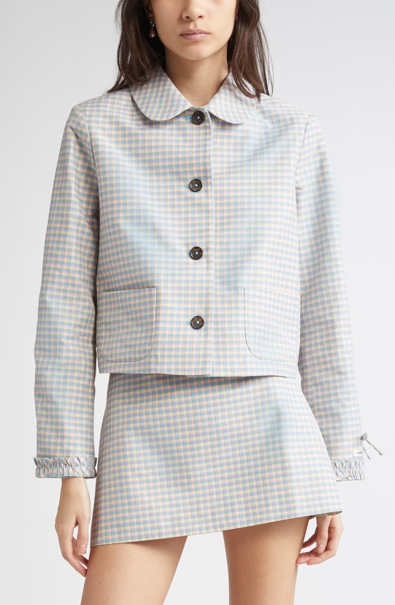 Sandy Liang Karube Gingham Jacket, Main, color, 