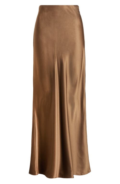 Frame Womens Moss Column Elasticated-waistband Silk Maxi Skirt In Green