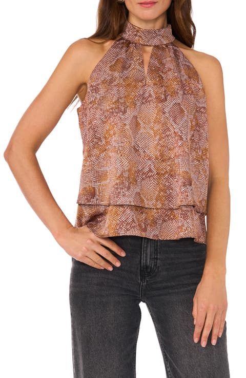 Snake Print Halter Top