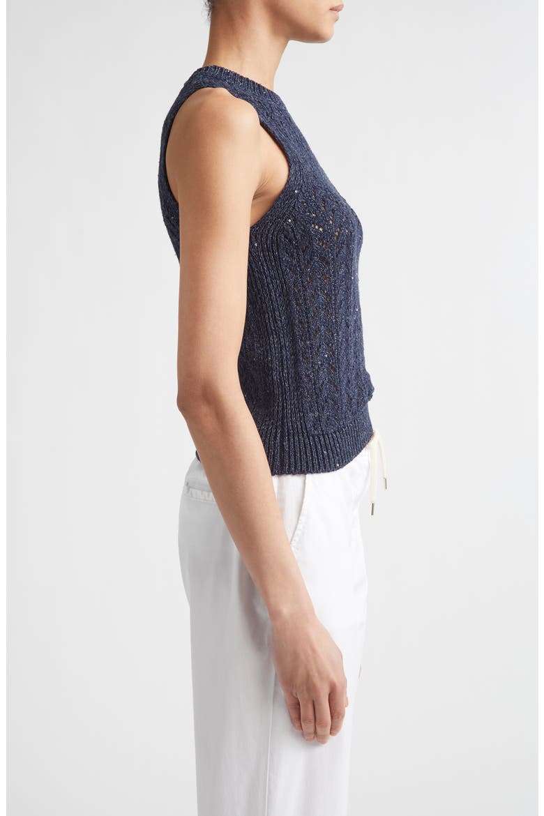 Sequin Crewneck Sweater Vest, Alternate, color, 11N NEW BLUE
