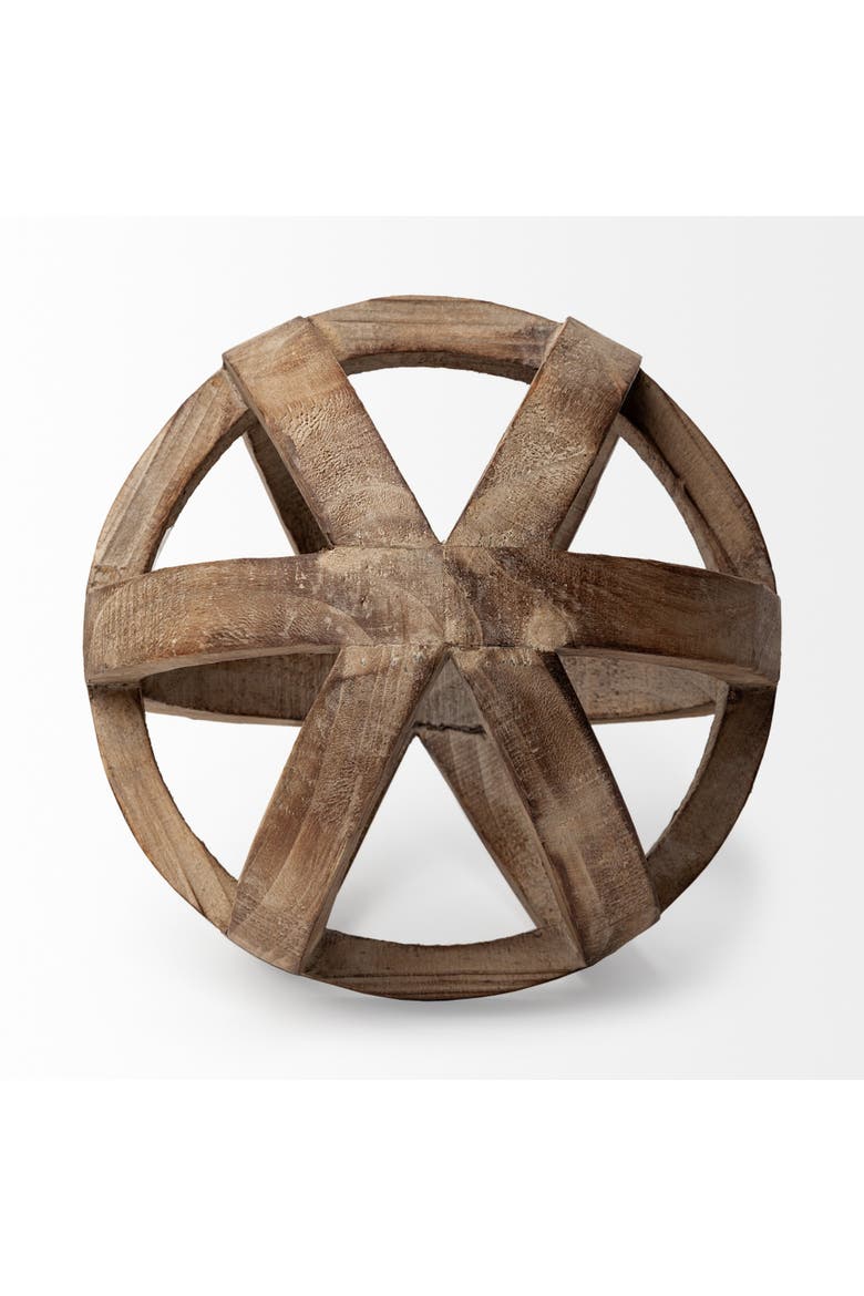 Tibik 8L x 8W Natural Wooden Orb, Alternate, color, Brown