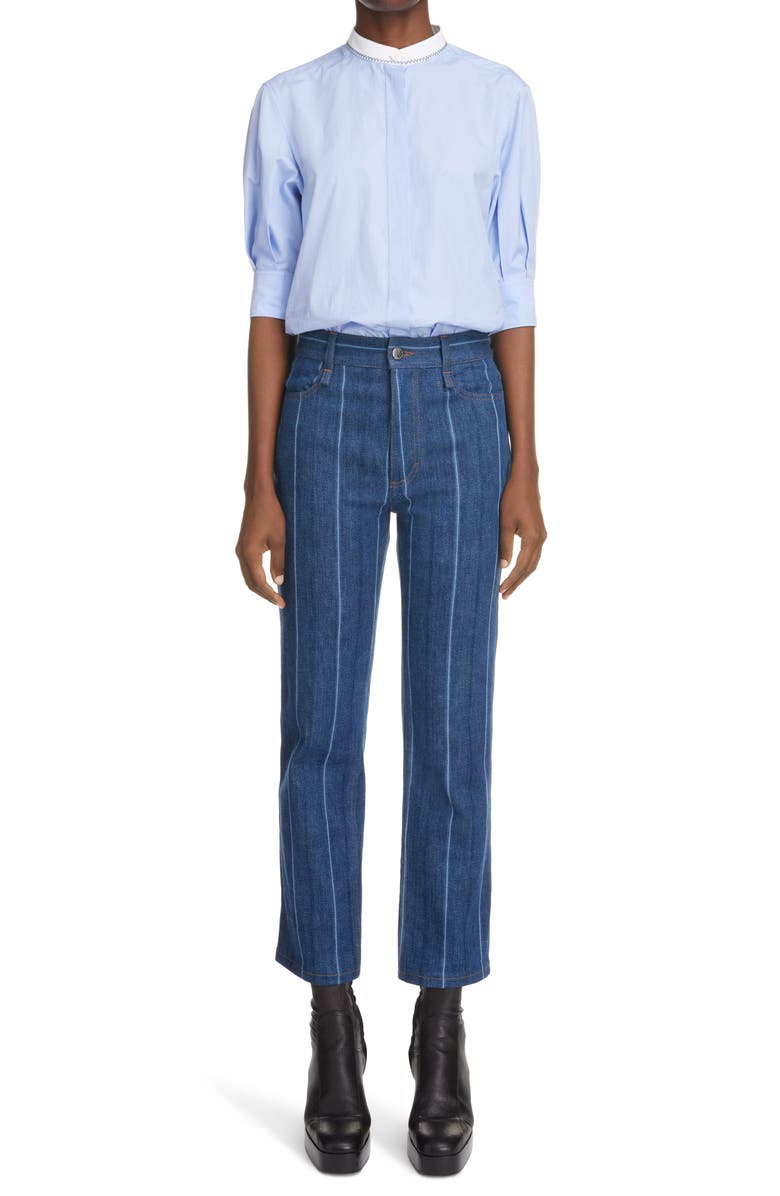 Chloé Puff Sleeve Poplin Blouse, Alternate, color, 