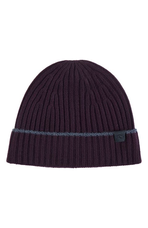 Merino Wool Rib Knit Beanie