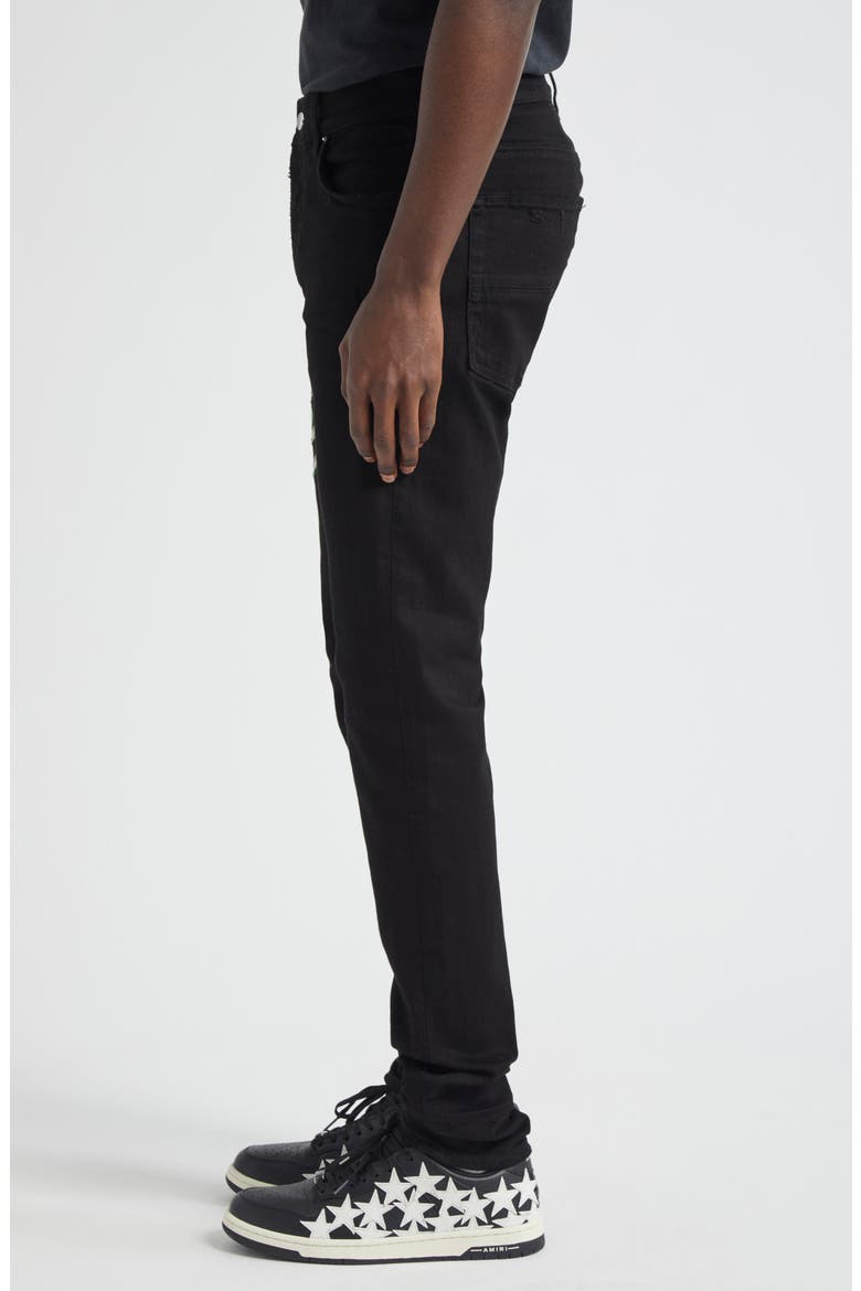 Baroque Varsity Logo Jeans, Alternate, color, BLACK OD