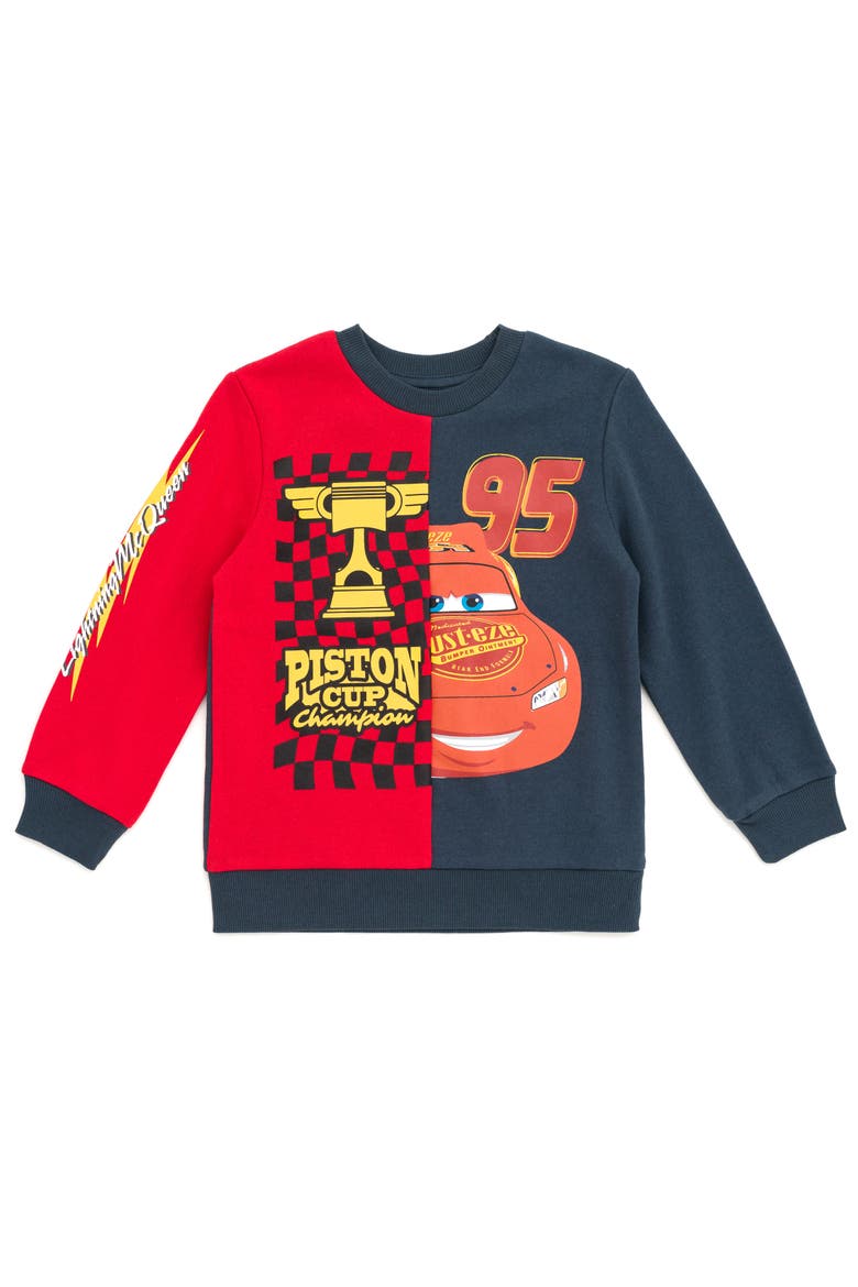 Cars Lightning McQueen Fleece Sweatshirt, Main, color, Lightning McQueen Red