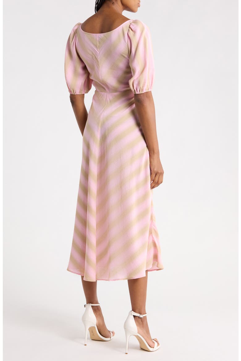 Twist Front Puff Sleeve Dress, Alternate, color, PINK