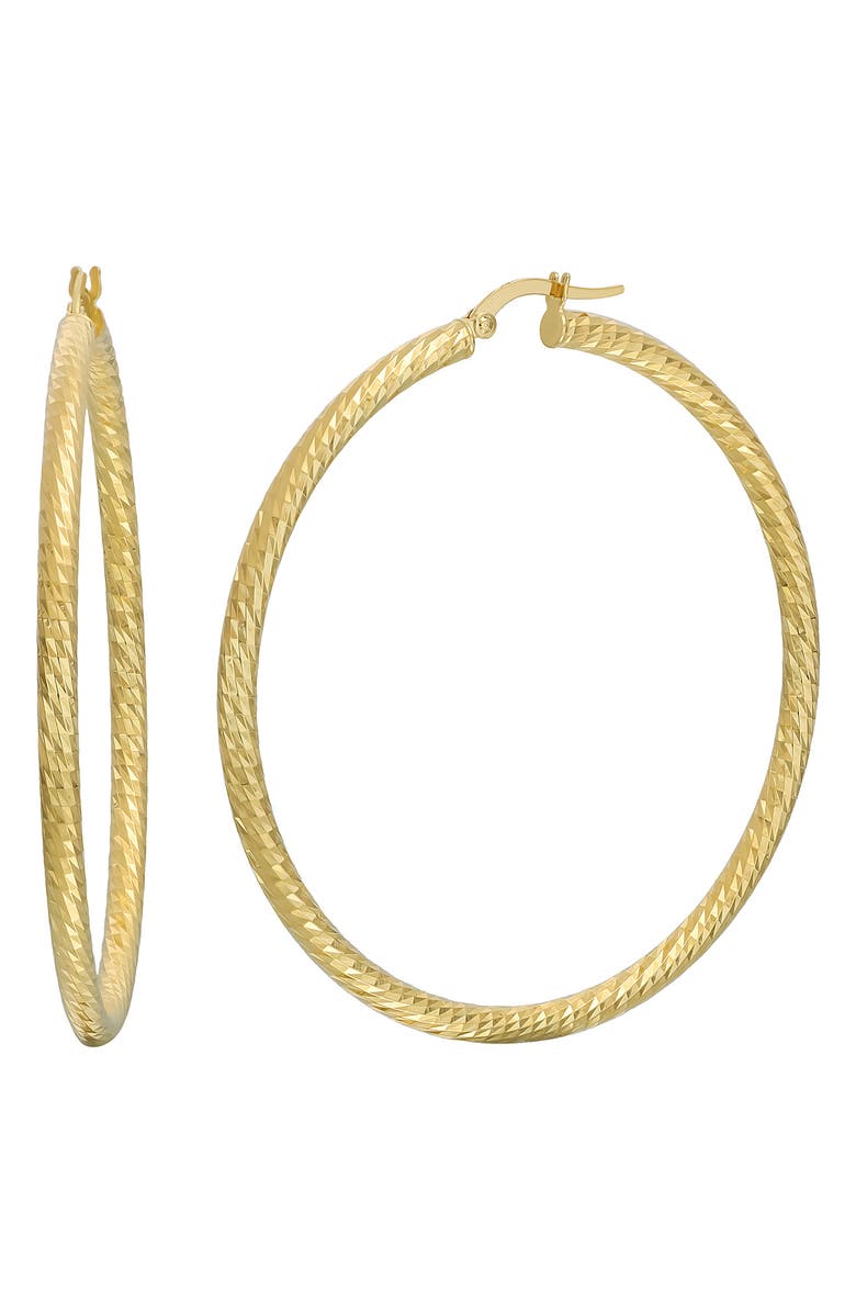 Bony Levy 14K Gold Faceted Hoop Earrings, Main, color,