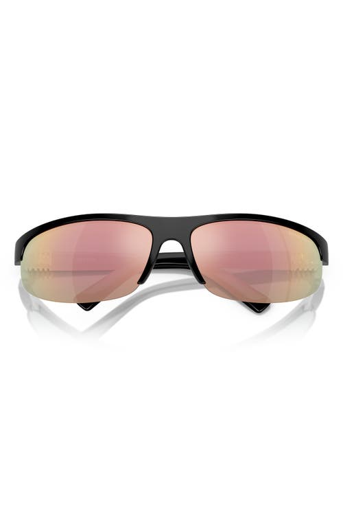 Miu Miu 70mm Oversize Oval Semirimless Sunglasses In Black