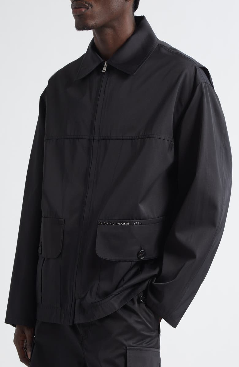 Marni Water Repellent Taffeta Jacket, Alternate, color, 00N99 Black