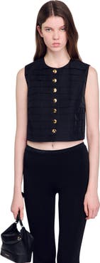 SANDRO Pleated crop top