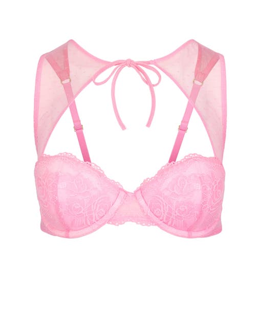 Adore Me Cordelia Push Up Balconette Bra In Medium Pink