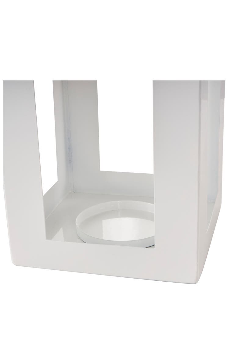 White Metal Candle Lantern, Alternate, color, WHITE