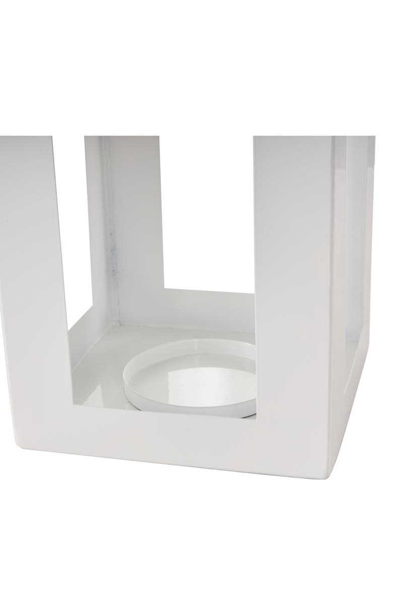 GINGER BIRCH STUDIO White Metal Candle Lantern, Alternate, color, White