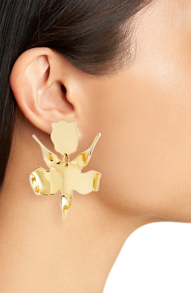 Lele Sadoughi Golden Lily Drop Earrings, Alternate, color,