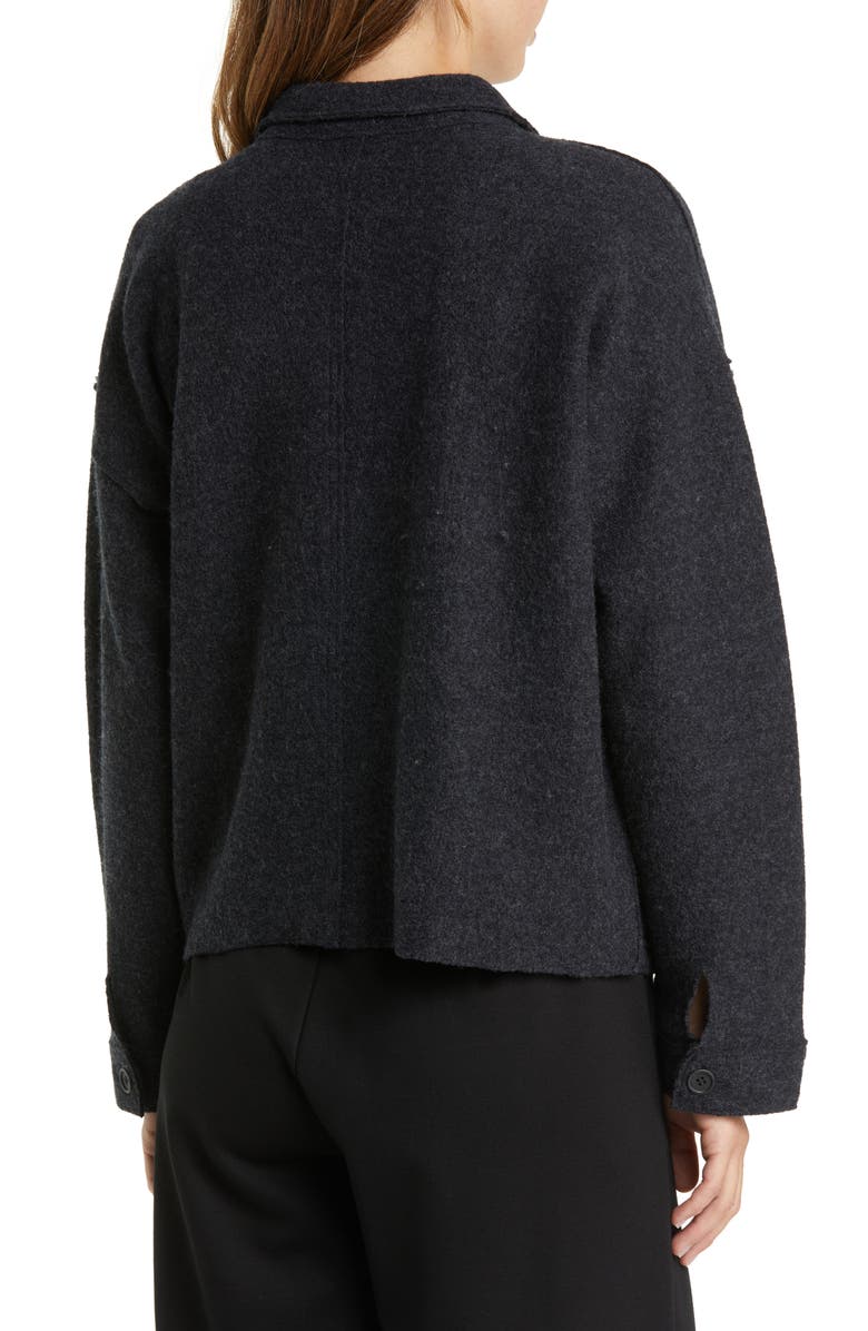 Eileen Fisher Boxy Spread Collar Boiled Wool Jacket, Alternate, color,