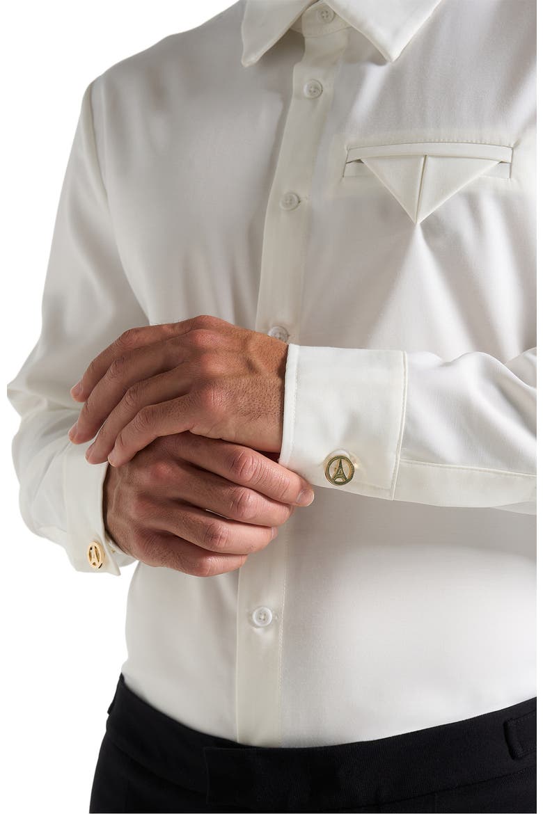 Eiffel Cufflinks, Alternate, color, Gold