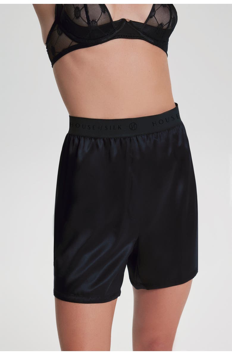 House Of Silk Unisex Silk Boxer, Alternate, color, Black