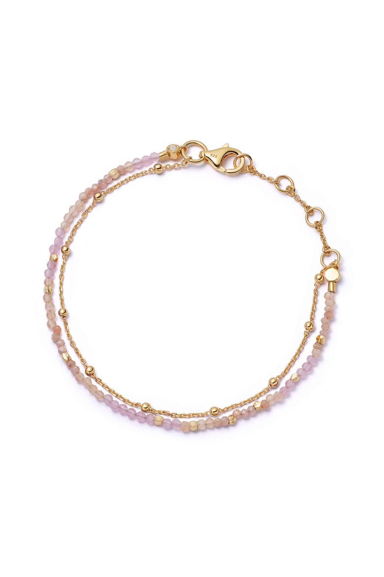 Gold Fine Biography Pink Multi gemstone Bracelet, Main, color, Pink