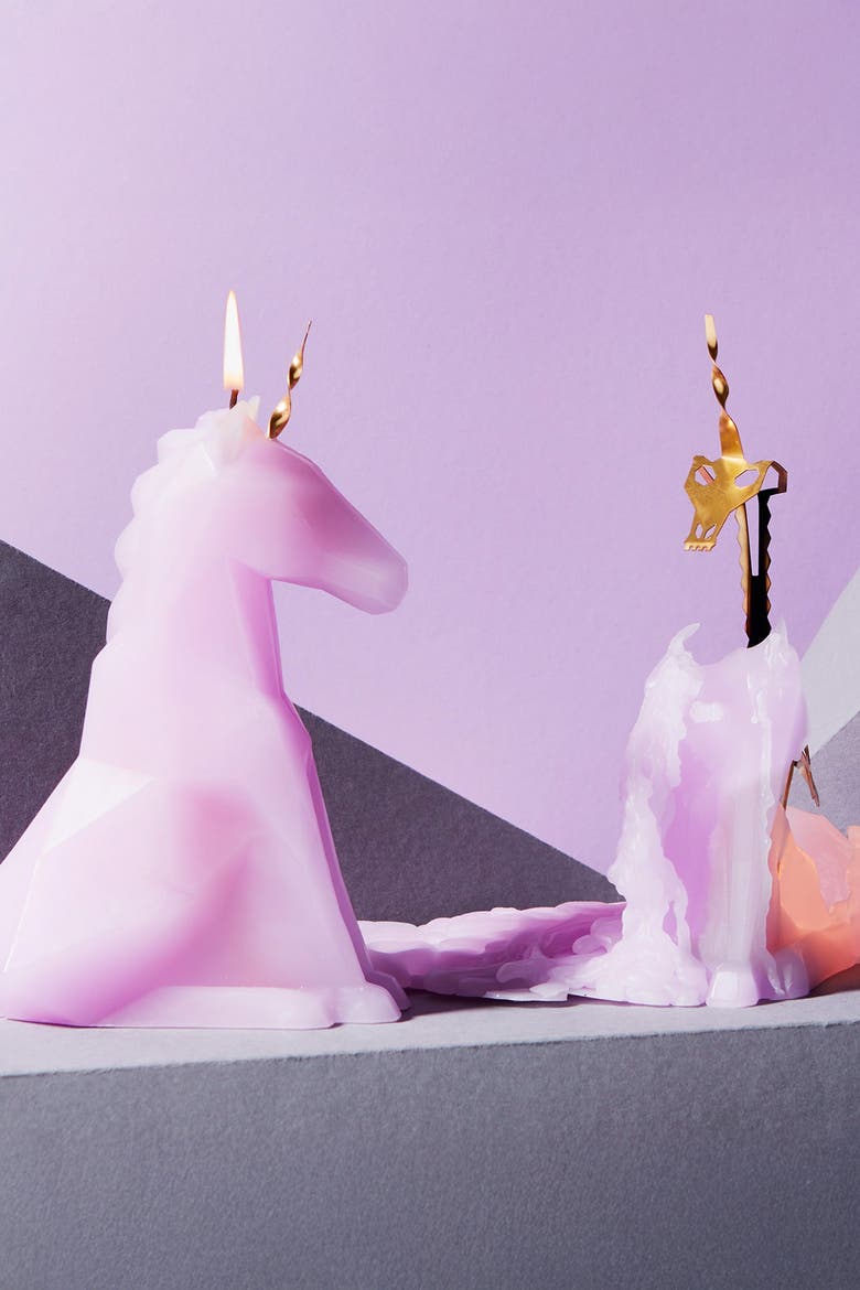PyroPet Einar Unicorn Candle, Alternate, color, Lilac (unscented)