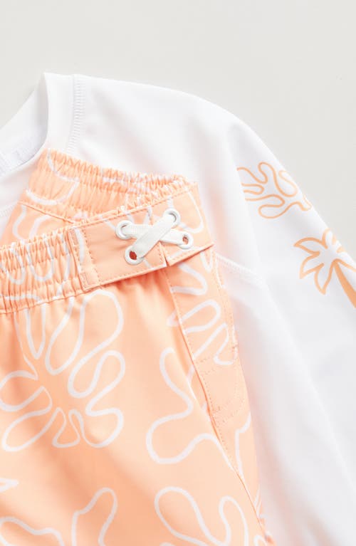 Tucker + Tate Kids' Long Sleeve Two-piece Rashguard Swimsuit In White
