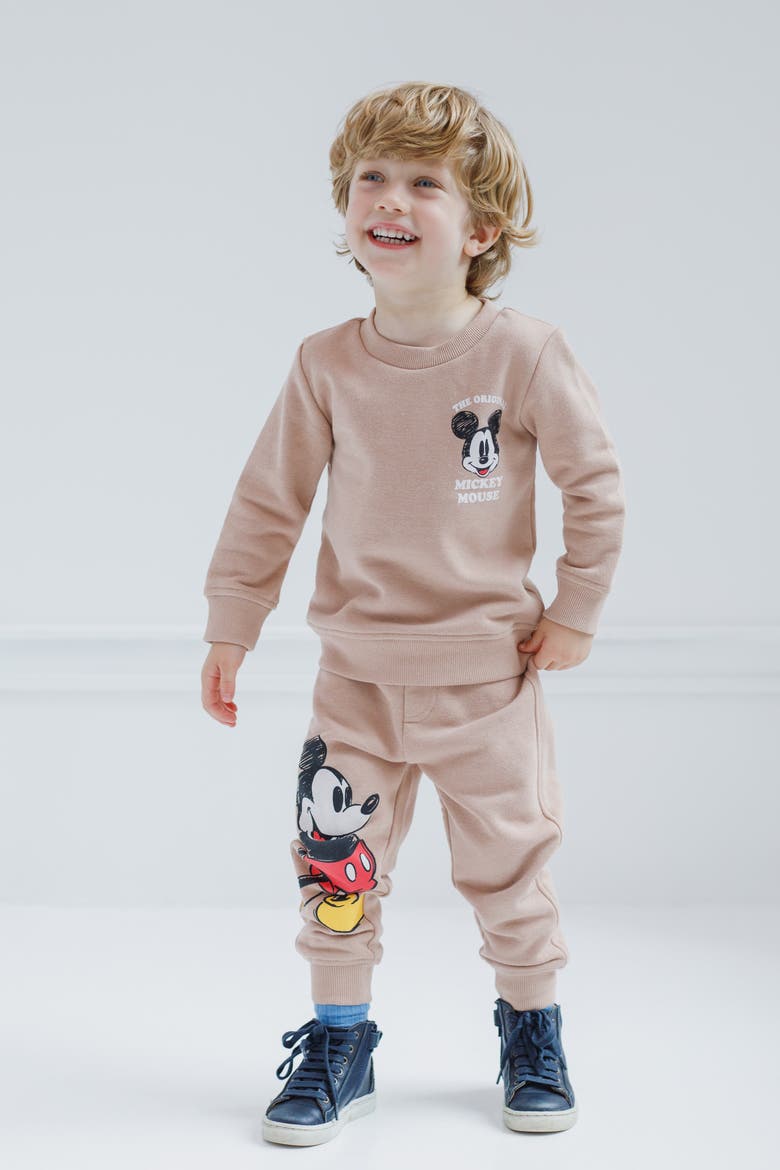 Mickey Mouse Fleece 2-Piece Sweatshirt and Pants Set, Alternate, color, Brown Mickey Mouse