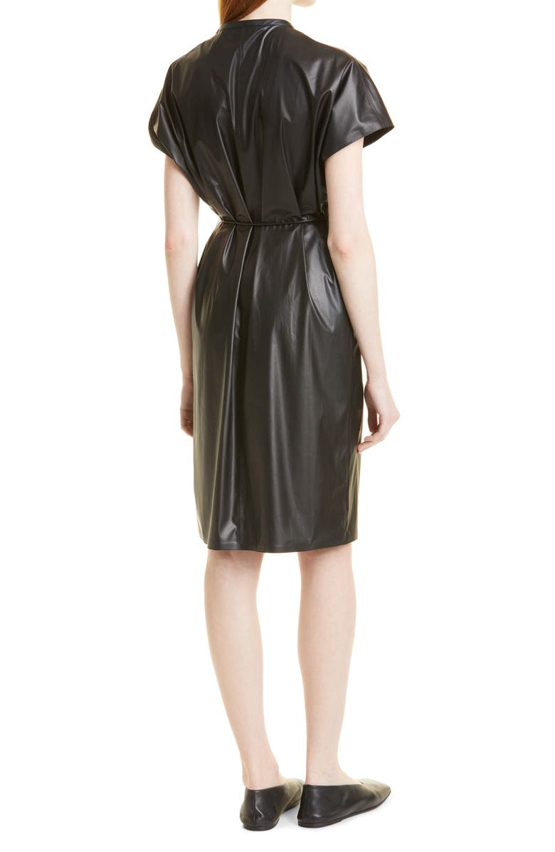Theory B. Pap Triangle Faux Leather Dress, Alternate, color, 