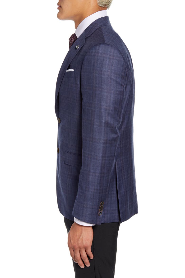 Roger Trim Fit Plaid Wool Sport Coat, Alternate, color, BLUE