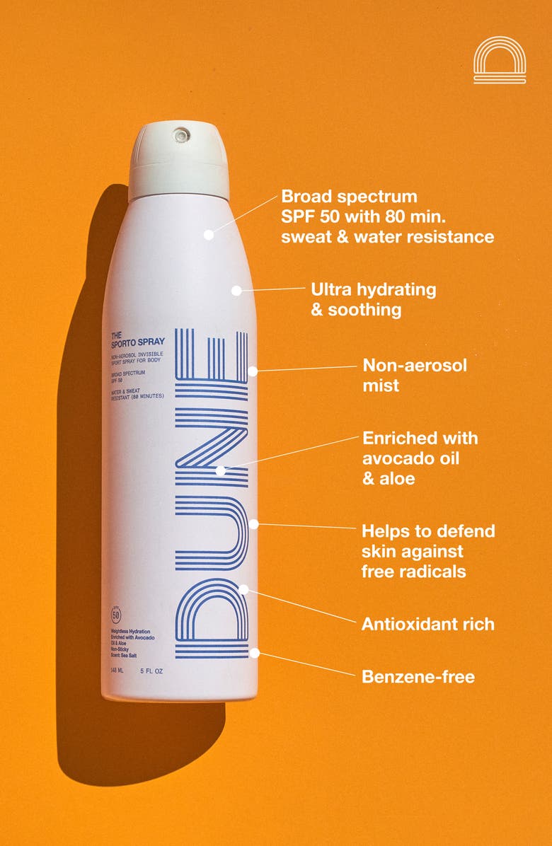 DUNE Suncare The Sporto Spray Invisible Sunscreen Spray Broad Spectrum 50, Alternate, color, 