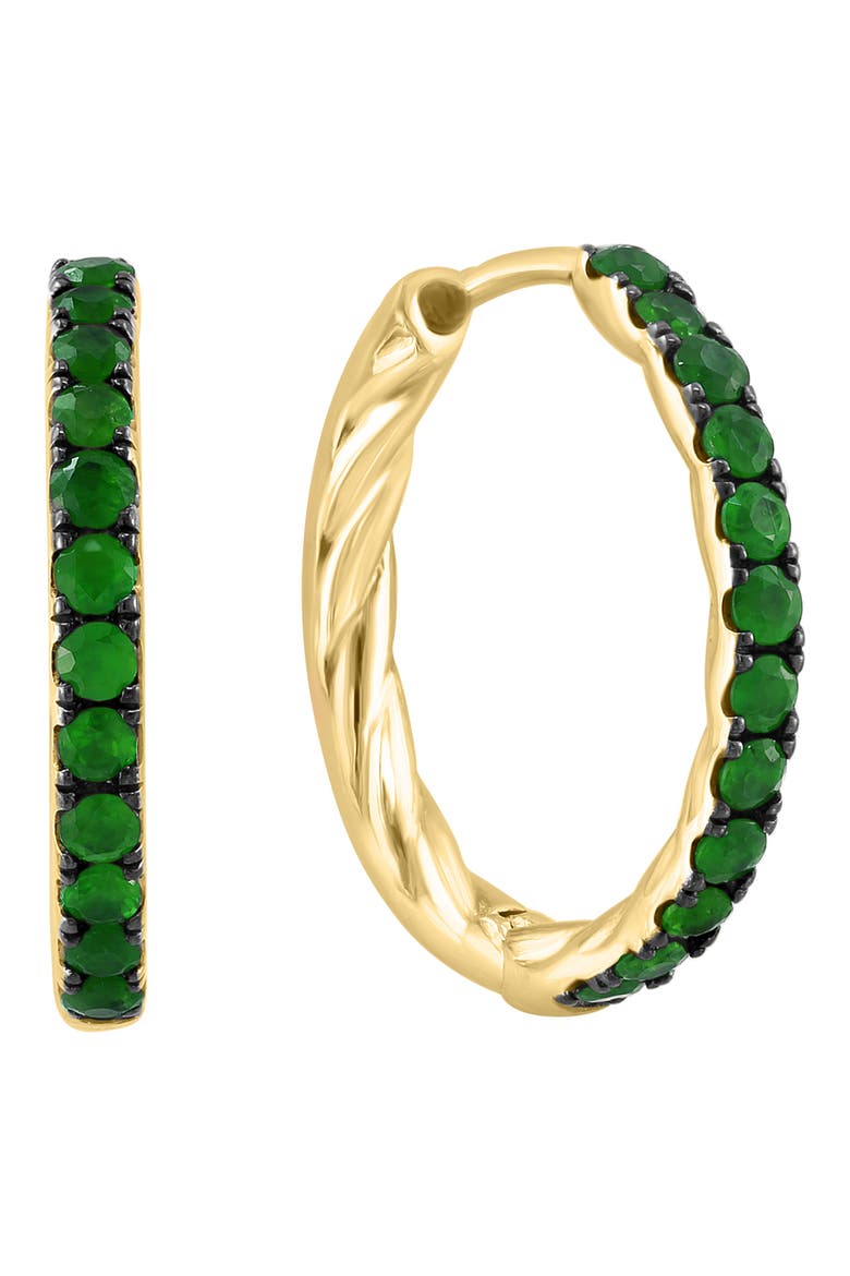 Twisted Hoop Earrings, Main, color, GREEN