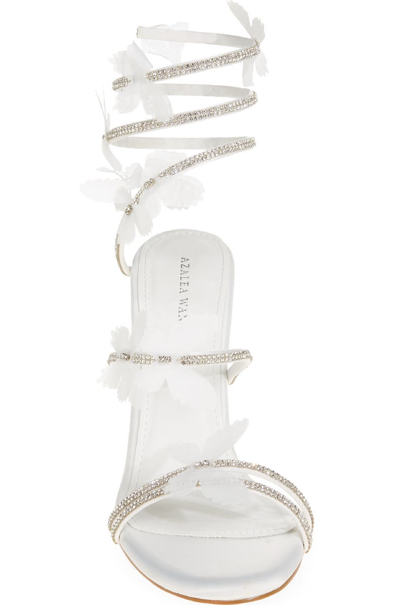 AZALEA WANG Aryana Rhinestone Ankle Wrap Sandal, Alternate, color,