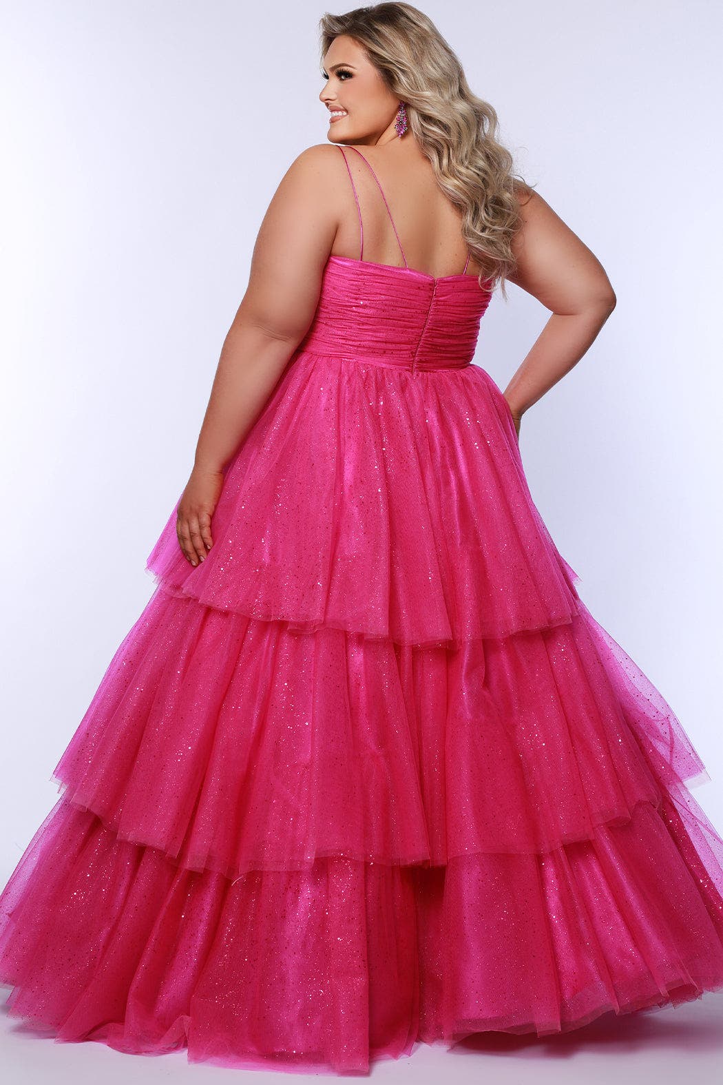 Spaghetti Strap Teired Plus Size Ballgown - image 2