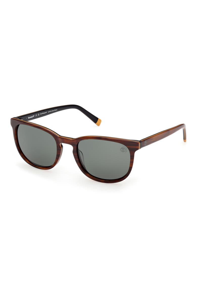 55mm Sunglasses, Alternate, color, BROWN HORN / GREEN POLARIZED
