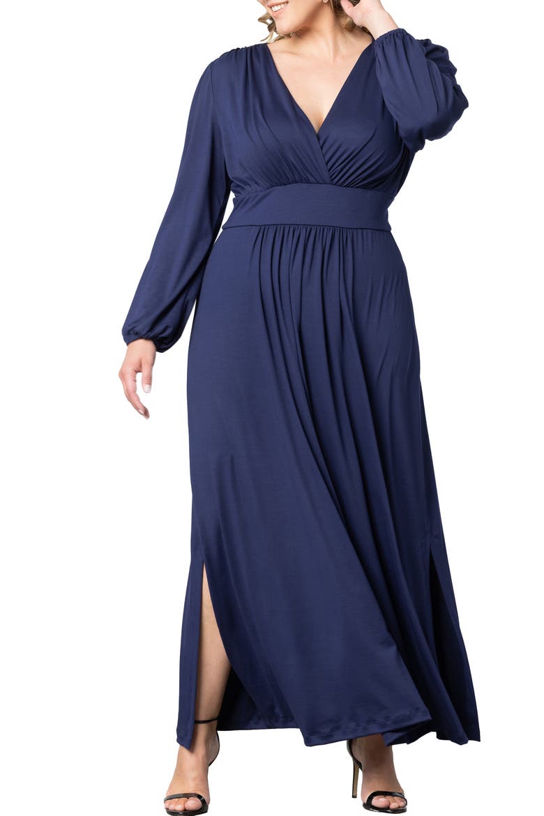 Kelsey Long Sleeve Maxi Dress, Main, color, NOUVEAU NAVY