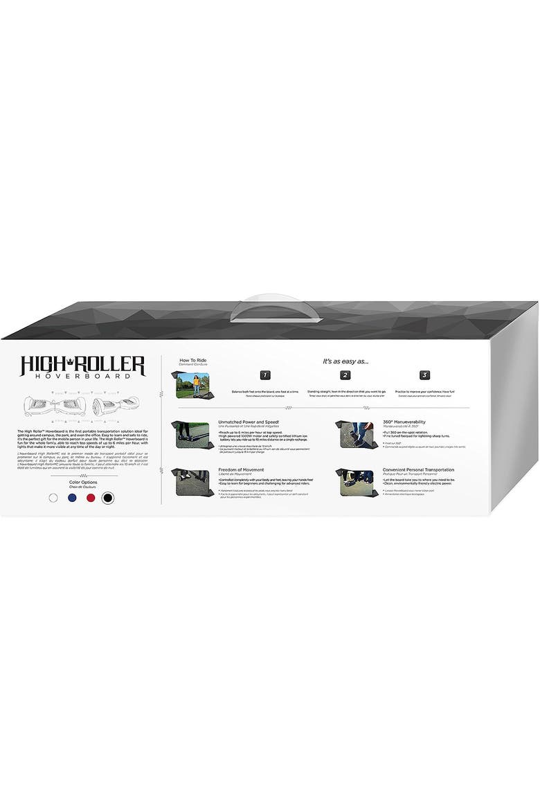 High Roller Hoverboard C, Black, Alternate, color, Black