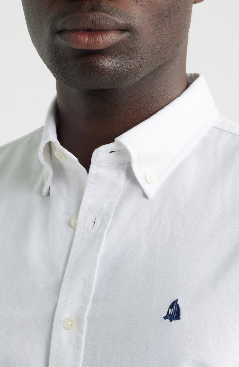 Nordstrom Sailboat Emblem Cotton Button-Down Oxford Shirt, Alternate, color, White