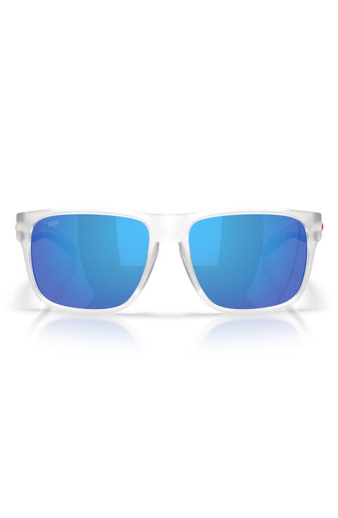 Spearo 59mm Polarized Mirrored Rectangular Sunglasses