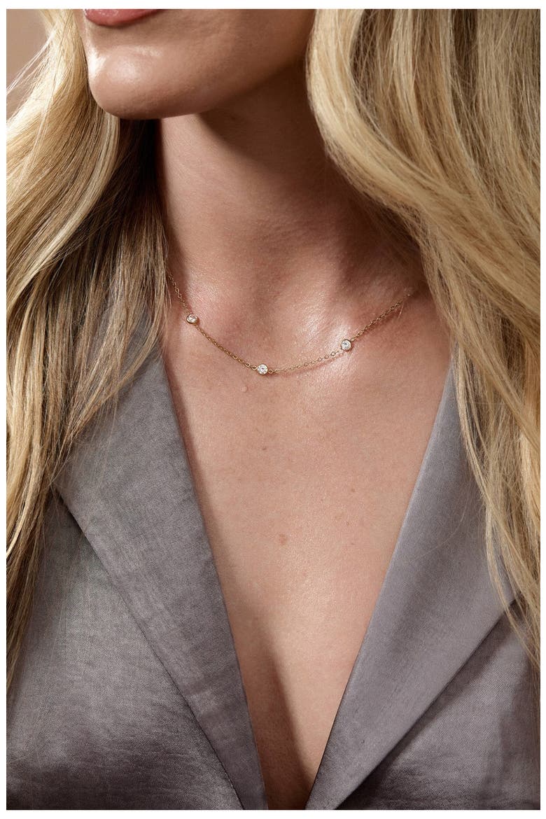 Faye Cubic Zirconia Necklace, Alternate, color, GOLD