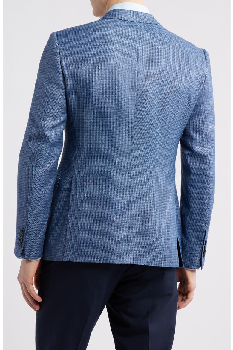 Textured Microcheck Blazer, Alternate, color, DARK BLUE