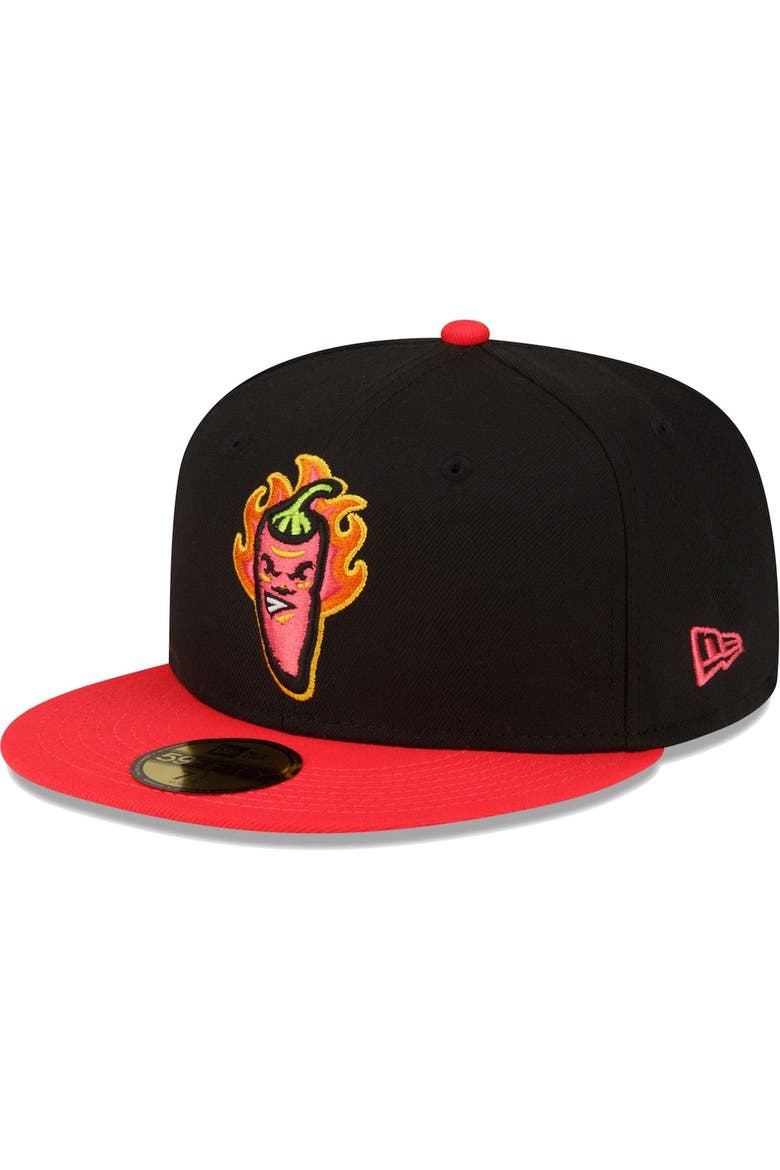Men's New Era Black/Red Lake County Captains Copa De La Diversion 59FIFTY Fitted Hat, Main, color, Black